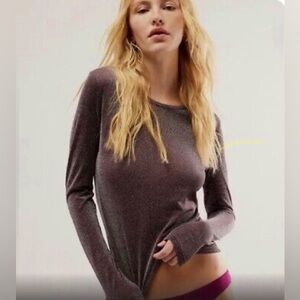 NWOT Free People Intimately sheer sparkling layer top! Size s
